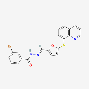 molecular formula C21H14BrN3O2S B5573056 3-溴-N'-{[5-(8-喹啉硫基)-2-呋喃基]亚甲基}苯甲酰肼 