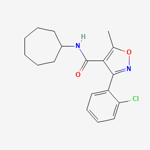 molecular formula C18H21ClN2O2 B5573064 3-(2-氯苯基)-N-环庚基-5-甲基-4-异恶唑甲酰胺 