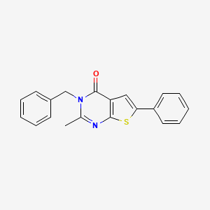 molecular formula C20H16N2OS B5573069 3-benzyl-2-methyl-6-phenylthieno[2,3-d]pyrimidin-4(3H)-one 