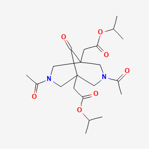 molecular formula C21H32N2O7 B5573100 diisopropyl 2,2'-(3,7-diacetyl-9-oxo-3,7-diazabicyclo[3.3.1]nonane-1,5-diyl)diacetate 