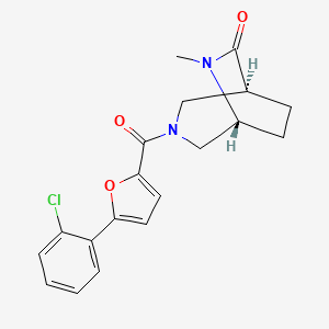 molecular formula C19H19ClN2O3 B5573108 (1S*,5R*)-3-[5-(2-chlorophenyl)-2-furoyl]-6-methyl-3,6-diazabicyclo[3.2.2]nonan-7-one 