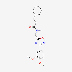 molecular formula C21H29N3O4 B5573151 3-环己基-N-[{[3-(3,4-二甲氧基苯基)-1,2,4-恶二唑-5-基]甲基}-N-甲基丙酰胺 