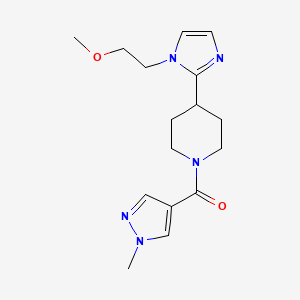 molecular formula C16H23N5O2 B5573174 4-[1-(2-methoxyethyl)-1H-imidazol-2-yl]-1-[(1-methyl-1H-pyrazol-4-yl)carbonyl]piperidine 