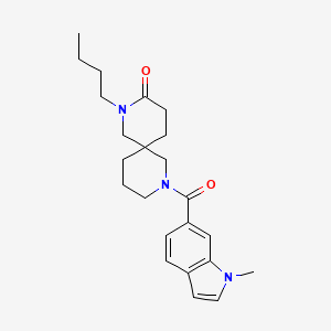 molecular formula C23H31N3O2 B5573217 2-丁基-8-[(1-甲基-1H-吲哚-6-基)羰基]-2,8-二氮杂螺[5.5]十一烷-3-酮 