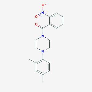 molecular formula C19H21N3O3 B5573237 1-(2,4-dimethylphenyl)-4-(2-nitrobenzoyl)piperazine 