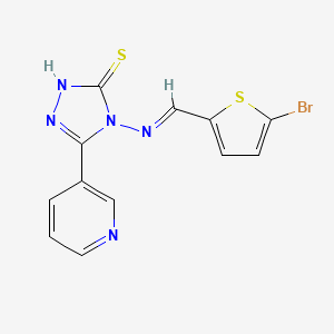 4-{[(5-bromo-2-thienyl)methylene]amino}-5-(3-pyridinyl)-4H-1,2,4-triazole-3-thiol