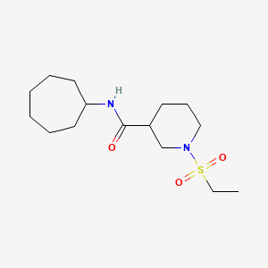 molecular formula C15H28N2O3S B5573276 N-cycloheptyl-1-(ethylsulfonyl)-3-piperidinecarboxamide 