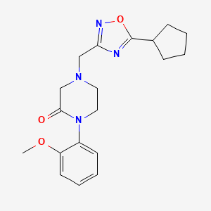 4-[(5-cyclopentyl-1,2,4-oxadiazol-3-yl)methyl]-1-(2-methoxyphenyl)-2-piperazinone