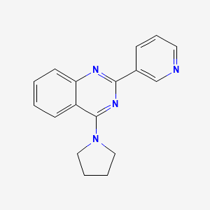 molecular formula C17H16N4 B5573320 2-(3-pyridinyl)-4-(1-pyrrolidinyl)quinazoline 