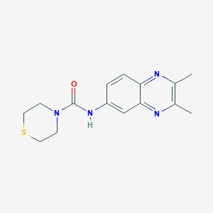 molecular formula C15H18N4OS B5573328 N-(2,3-dimethyl-6-quinoxalinyl)-4-thiomorpholinecarboxamide 