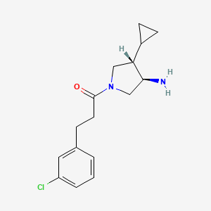 (3R*,4S*)-1-[3-(3-chlorophenyl)propanoyl]-4-cyclopropyl-3-pyrrolidinamine