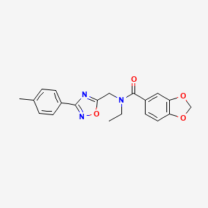 N-ethyl-N-{[3-(4-methylphenyl)-1,2,4-oxadiazol-5-yl]methyl}-1,3-benzodioxole-5-carboxamide