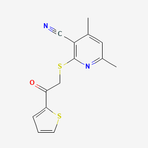 4,6-dimethyl-2-{[2-oxo-2-(thiophen-2-yl)ethyl]sulfanyl}pyridine-3-carbonitrile