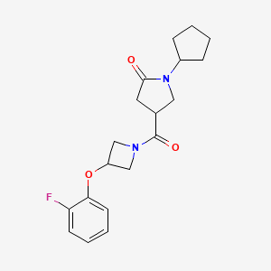 molecular formula C19H23FN2O3 B5573399 1-cyclopentyl-4-{[3-(2-fluorophenoxy)-1-azetidinyl]carbonyl}-2-pyrrolidinone 