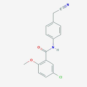 molecular formula C16H13ClN2O2 B5573421 5-chloro-N-[4-(cyanomethyl)phenyl]-2-methoxybenzamide 