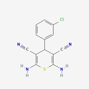 molecular formula C13H9ClN4S B5573428 2,6-二氨基-4-(3-氯苯基)-4H-噻吩-3,5-二腈 