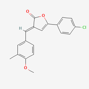 (3E)-5-(4-CHLOROPHENYL)-3-[(4-METHOXY-3-METHYLPHENYL)METHYLIDENE]-2,3-DIHYDROFURAN-2-ONE