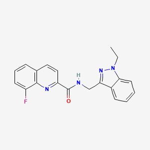 molecular formula C20H17FN4O B5573492 N-[(1-ethyl-1H-indazol-3-yl)methyl]-8-fluoro-2-quinolinecarboxamide 