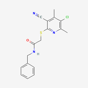 N-benzyl-2-[(5-chloro-3-cyano-4,6-dimethylpyridin-2-yl)thio]acetamide