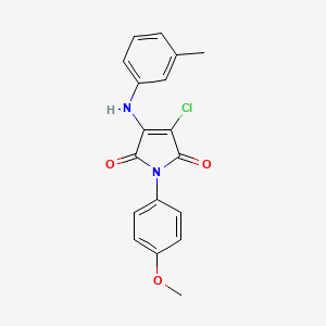 molecular formula C18H15ClN2O3 B5573528 3-chloro-1-(4-methoxyphenyl)-4-[(3-methylphenyl)amino]-1H-pyrrole-2,5-dione 