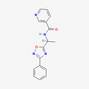 molecular formula C16H14N4O2 B5573559 N-[1-(3-苯基-1,2,4-恶二唑-5-基)乙基]烟酰胺 