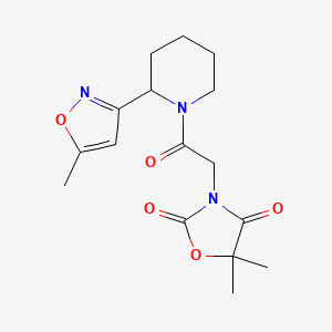 5,5-dimethyl-3-{2-[2-(5-methylisoxazol-3-yl)piperidin-1-yl]-2-oxoethyl}-1,3-oxazolidine-2,4-dione