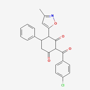 2-(4-Chlorobenzoyl)-4-(3-methyl-1,2-oxazol-5-yl)-5-phenylcyclohexane-1,3-dione