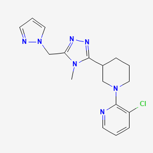 molecular formula C17H20ClN7 B5573610 3-chloro-2-{3-[4-methyl-5-(1H-pyrazol-1-ylmethyl)-4H-1,2,4-triazol-3-yl]piperidin-1-yl}pyridine 