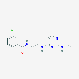 3-chloro-N-(2-{[2-(ethylamino)-6-methyl-4-pyrimidinyl]amino}ethyl)benzamide