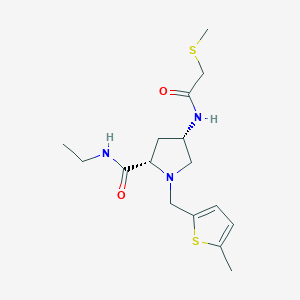 (4S)-N-ethyl-1-[(5-methyl-2-thienyl)methyl]-4-{[(methylthio)acetyl]amino}-L-prolinamide