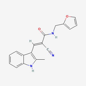 2-cyano-N-(2-furylmethyl)-3-(2-methyl-1H-indol-3-yl)acrylamide