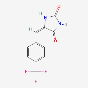 (5E)-5-{[4-(TRIFLUOROMETHYL)PHENYL]METHYLIDENE}IMIDAZOLIDINE-2,4-DIONE