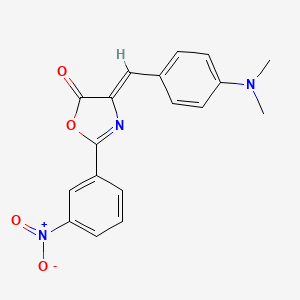 molecular formula C18H15N3O4 B5573868 4-[4-(dimethylamino)benzylidene]-2-(3-nitrophenyl)-1,3-oxazol-5(4H)-one 