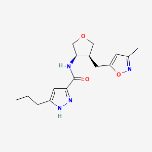 N-{(3R*,4S*)-4-[(3-methyl-5-isoxazolyl)methyl]tetrahydro-3-furanyl}-3-propyl-1H-pyrazole-5-carboxamide