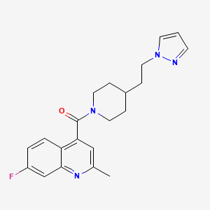 7-fluoro-2-methyl-4-({4-[2-(1H-pyrazol-1-yl)ethyl]-1-piperidinyl}carbonyl)quinoline