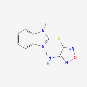 molecular formula C9H7N5OS B5573983 4-(1H-benzimidazol-2-ylthio)-1,2,5-oxadiazol-3-amine 