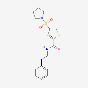 N-(2-phenylethyl)-4-(1-pyrrolidinylsulfonyl)-2-thiophenecarboxamide