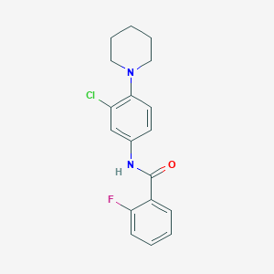 molecular formula C18H18ClFN2O B5574064 N-[3-氯-4-(1-哌啶基)苯基]-2-氟苯甲酰胺 