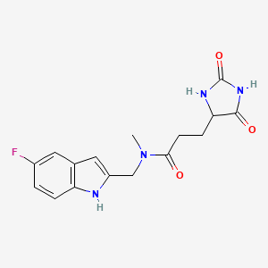 3-(2,5-dioxo-4-imidazolidinyl)-N-[(5-fluoro-1H-indol-2-yl)methyl]-N-methylpropanamide