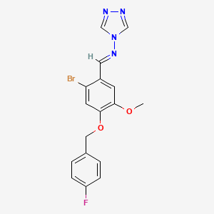 N-{2-bromo-4-[(4-fluorobenzyl)oxy]-5-methoxybenzylidene}-4H-1,2,4-triazol-4-amine