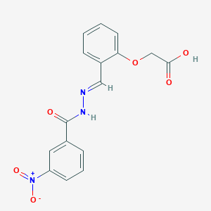 {2-[2-(3-nitrobenzoyl)carbonohydrazonoyl]phenoxy}acetic acid