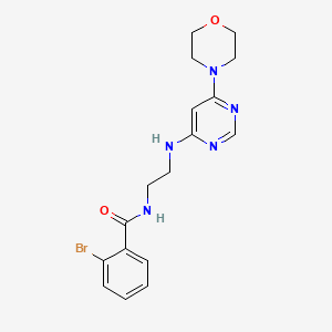 molecular formula C17H20BrN5O2 B5574180 2-bromo-N-(2-{[6-(4-morpholinyl)-4-pyrimidinyl]amino}ethyl)benzamide 