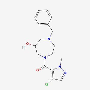 molecular formula C17H21ClN4O2 B5574207 1-苄基-4-[(4-氯-1-甲基-1H-吡唑-5-基)羰基]-1,4-二氮杂环己烷-6-醇 