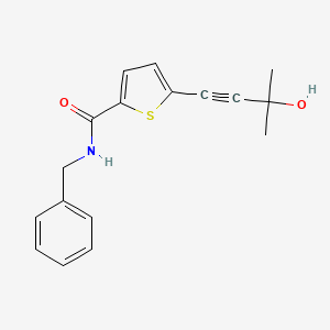 molecular formula C17H17NO2S B5574223 N-benzyl-5-(3-hydroxy-3-methyl-1-butyn-1-yl)-2-thiophenecarboxamide 