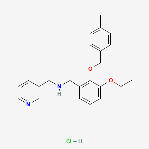 molecular formula C23H27ClN2O2 B5574239 {3-ethoxy-2-[(4-methylbenzyl)oxy]benzyl}(3-pyridinylmethyl)amine hydrochloride 