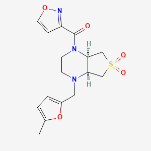 molecular formula C16H19N3O5S B5574251 (4aS*,7aR*)-1-(3-isoxazolylcarbonyl)-4-[(5-methyl-2-furyl)methyl]octahydrothieno[3,4-b]pyrazine 6,6-dioxide 