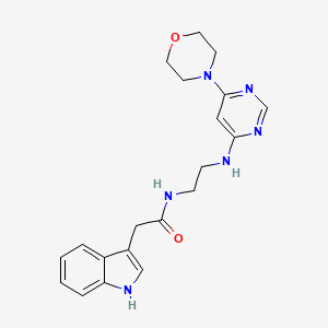 molecular formula C20H24N6O2 B5574256 2-(1H-吲哚-3-基)-N-(2-{[6-(4-吗啉基)-4-嘧啶基]氨基}乙基)乙酰胺 