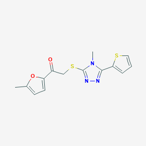 1-(5-methyl-2-furyl)-2-{[4-methyl-5-(2-thienyl)-4H-1,2,4-triazol-3-yl]thio}ethanone