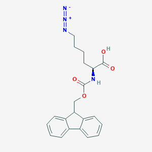 molecular formula C21H22N4O4 B557430 (S)-2-((((9H-芴-9-基)甲氧羰基)氨基)-6-叠氮己酸 CAS No. 159610-89-6