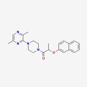 molecular formula C23H26N4O2 B5574312 2,5-二甲基-3-{4-[2-(2-萘氧基)丙酰]-1-哌嗪基}吡嗪 